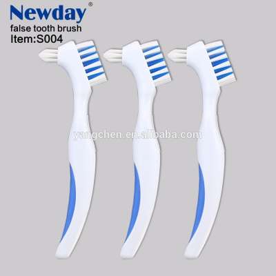 good selling double sided denture brush for dentures cleaning false teeth brush denture