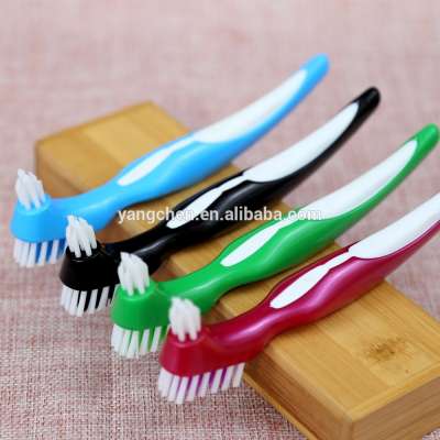 good quality double sided Toothbrush for denture cleaning false teeth brush